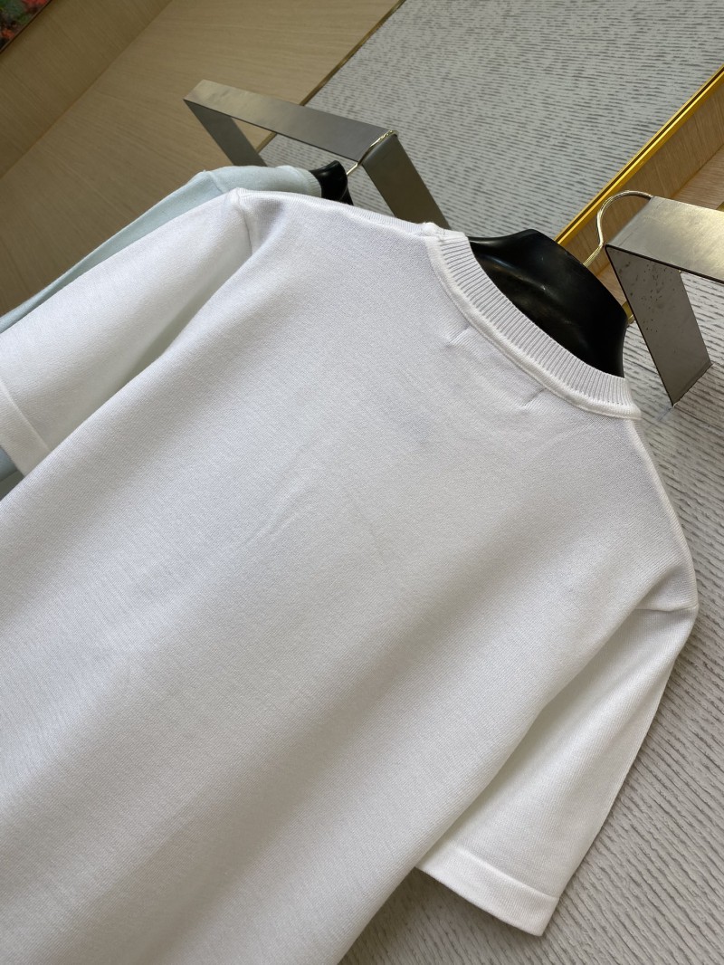 LV Ribbon Embroidered Knit Short Sleeve T-Shirt 7