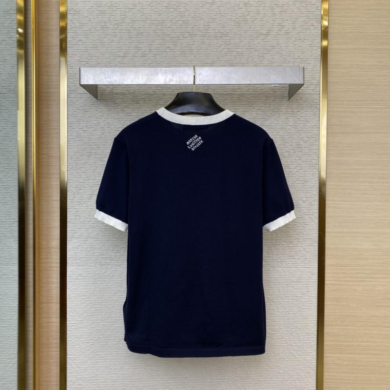 LV Floral Embroidery Short Sleeve T-Shirt 1