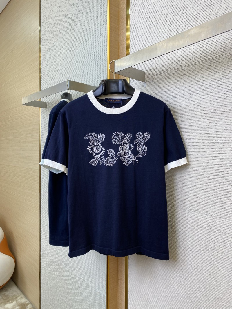 LV Floral Embroidery Short Sleeve T-Shirt 4