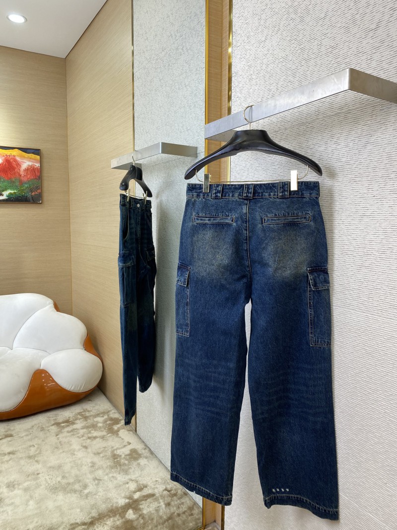 Prada Triangle Label Aged Denim Trousers 3