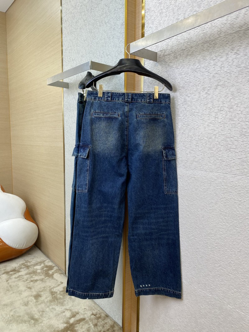 Prada Triangle Label Aged Denim Trousers 6