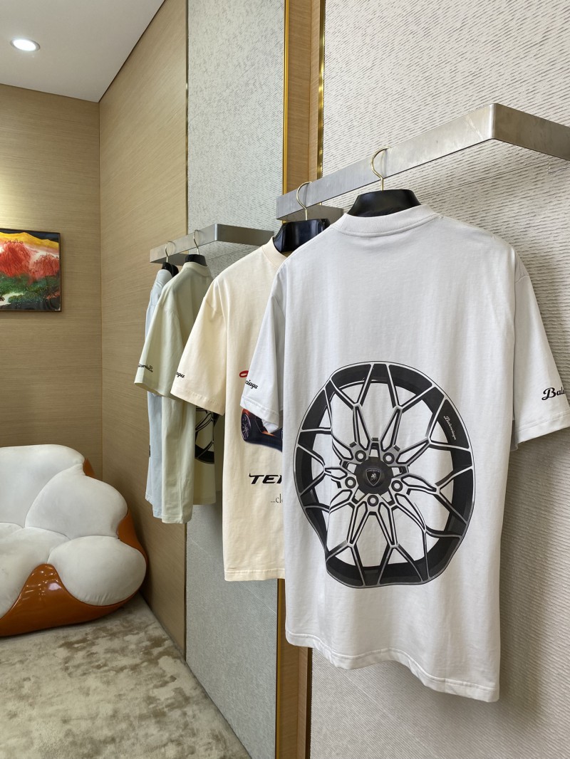 Balenciaga Lamborghini Co-printed Short Sleeve T-Shirt White 3
