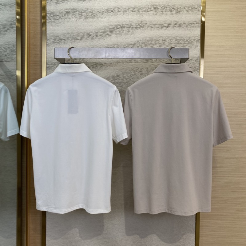 Dior Co-branded Cat Embroidered Short Sleeve Polo Shirt White 1