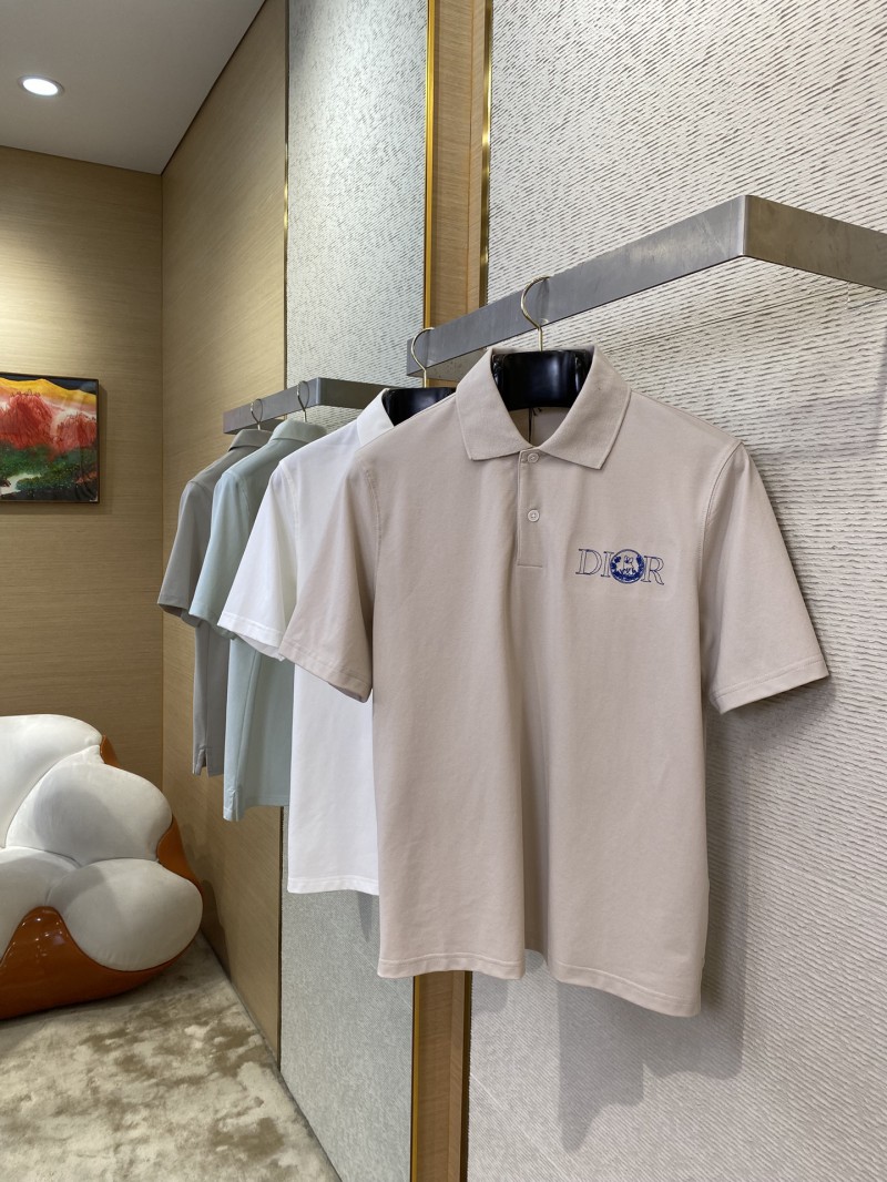 Dior Co-branded Cat Embroidered Short Sleeve Polo Shirt White 2