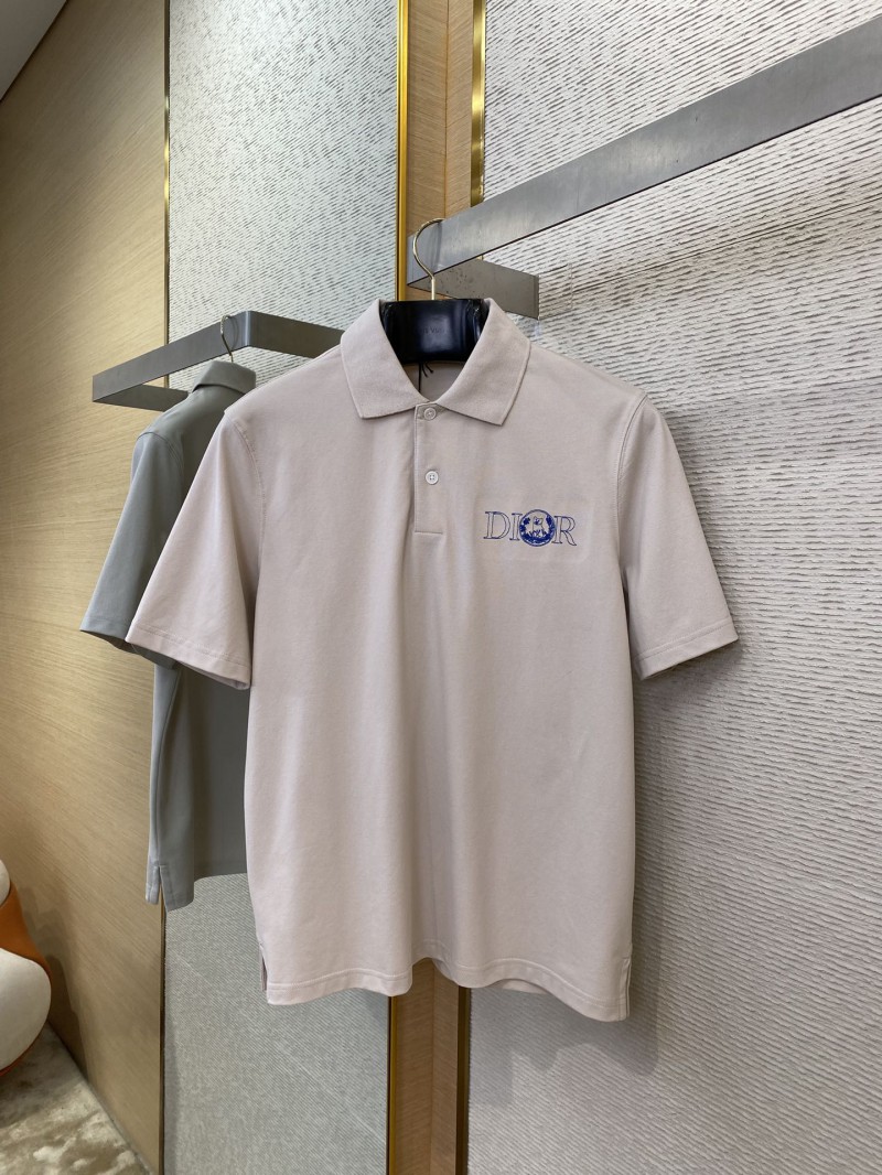 Dior Co-Branded Cat Embroidered Short Sleeve Polo Shirt Beige 4