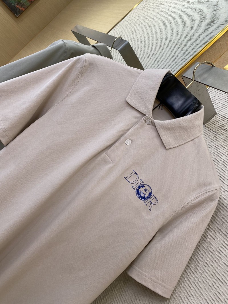 Dior Co-Branded Cat Embroidered Short Sleeve Polo Shirt Beige 5