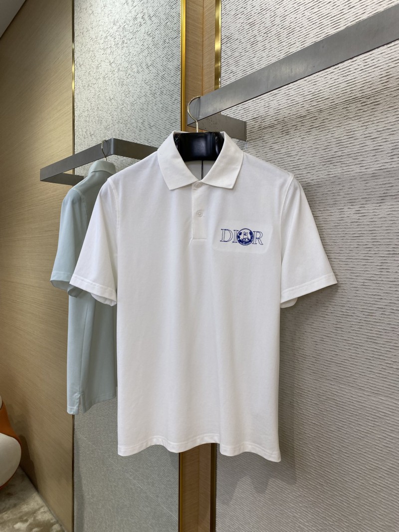 Dior Co-branded Cat Embroidered Short Sleeve Polo Shirt White 4
