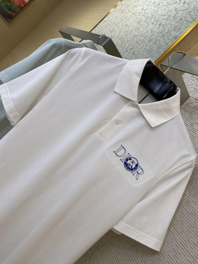Dior Co-branded Cat Embroidered Short Sleeve Polo Shirt White 5