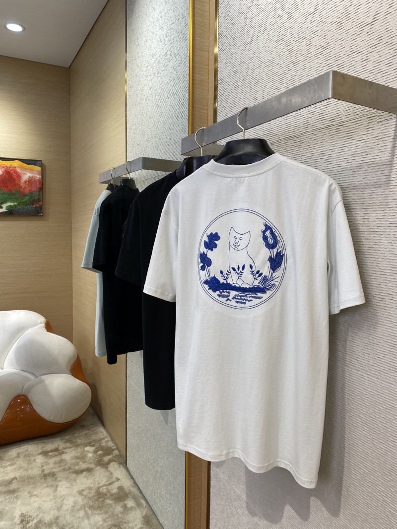 Dior Co-Branded Cat Embroidered Short Sleeve T-Shirt Black 3