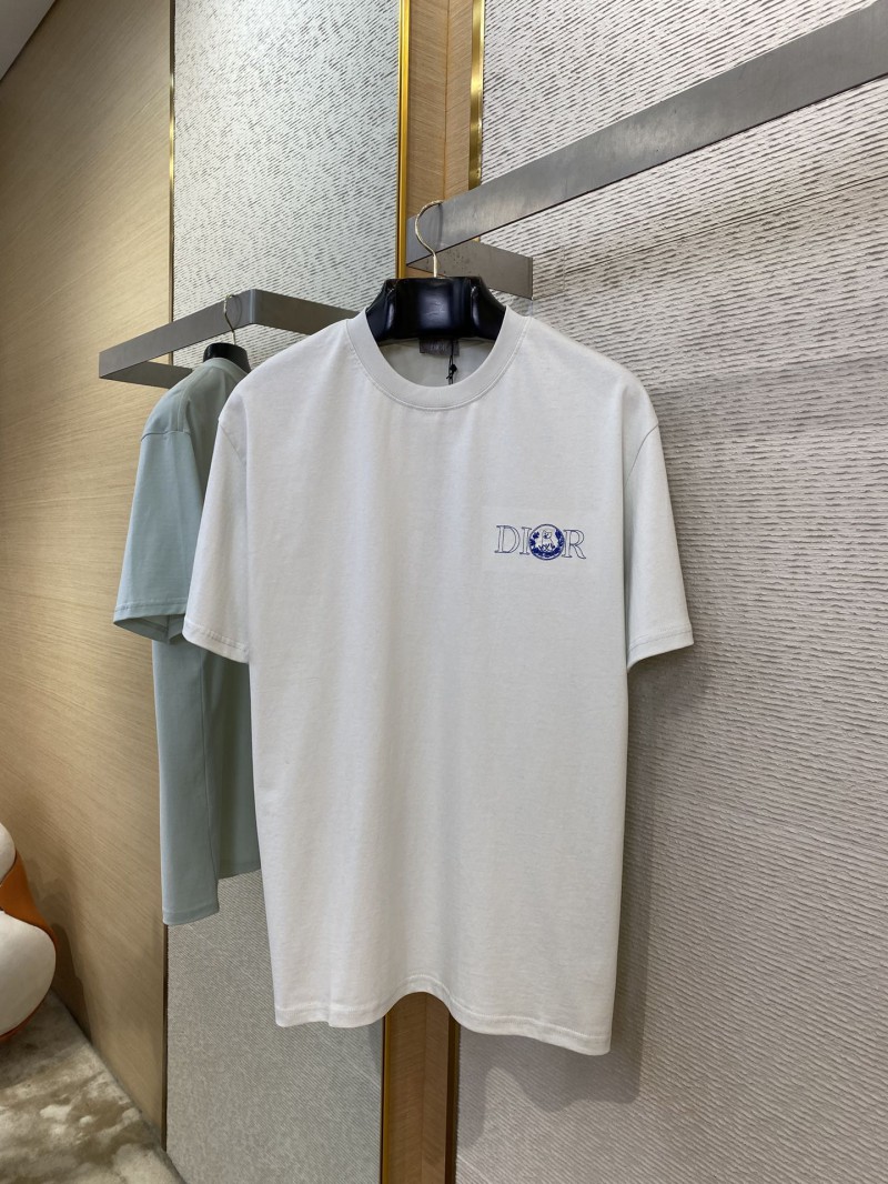 Dior Co-Branded Cat Embroidered Short Sleeve T-Shirt White 4