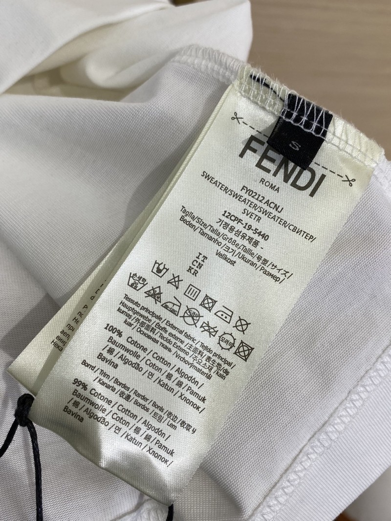 Fendi Logo Embroidered Crew Neck Short Sleeve T-Shirt Black 8