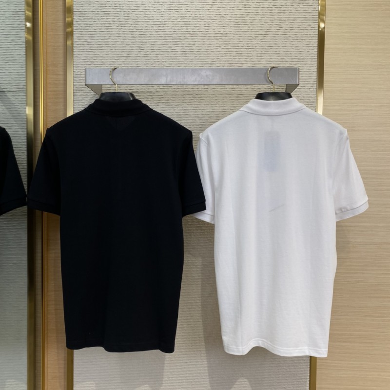 Dior logo embroidered polo shirt black 1