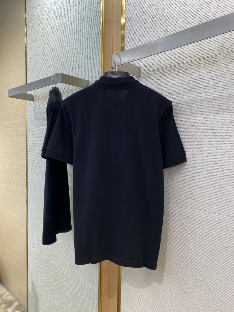 Dior logo embroidered polo shirt black 6