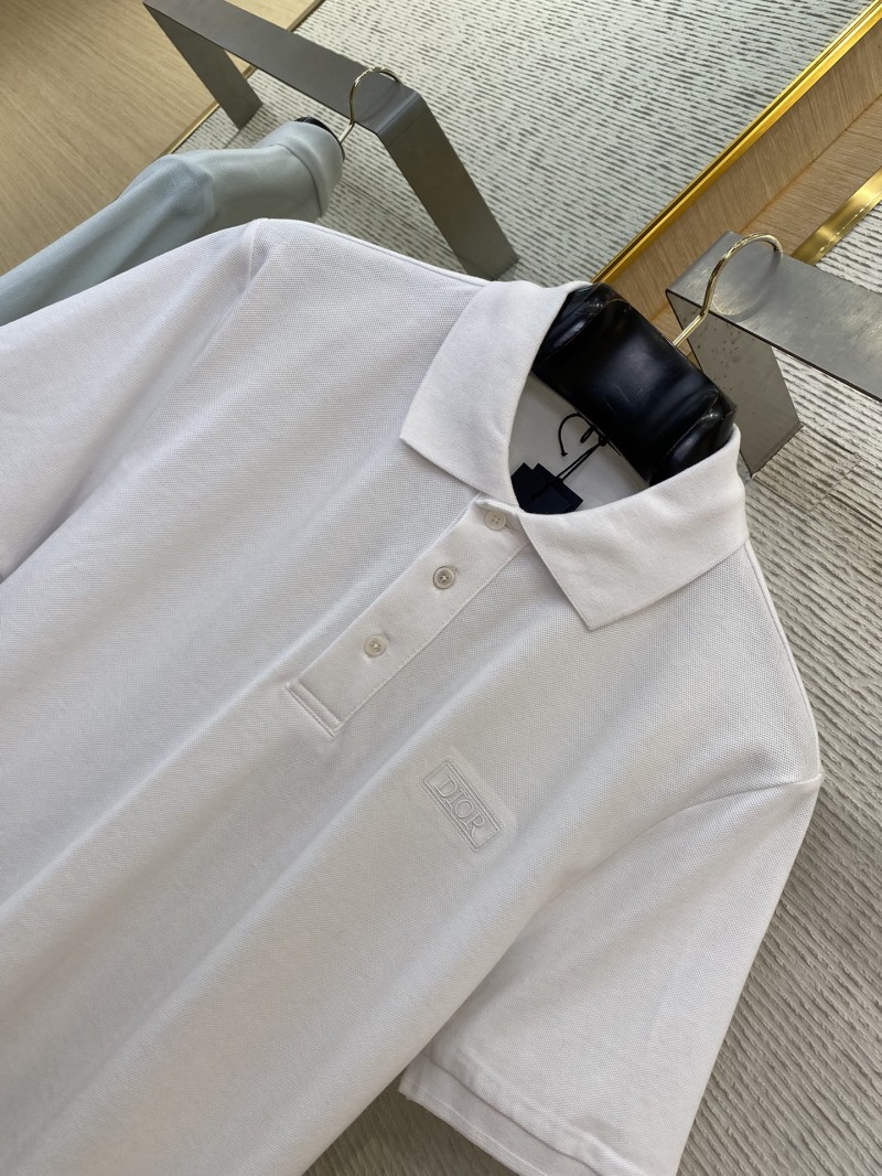 Dior logo embroidered polo shirt white 5