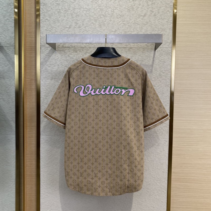 LV Collarless Logo Jacquard Cardigan 1