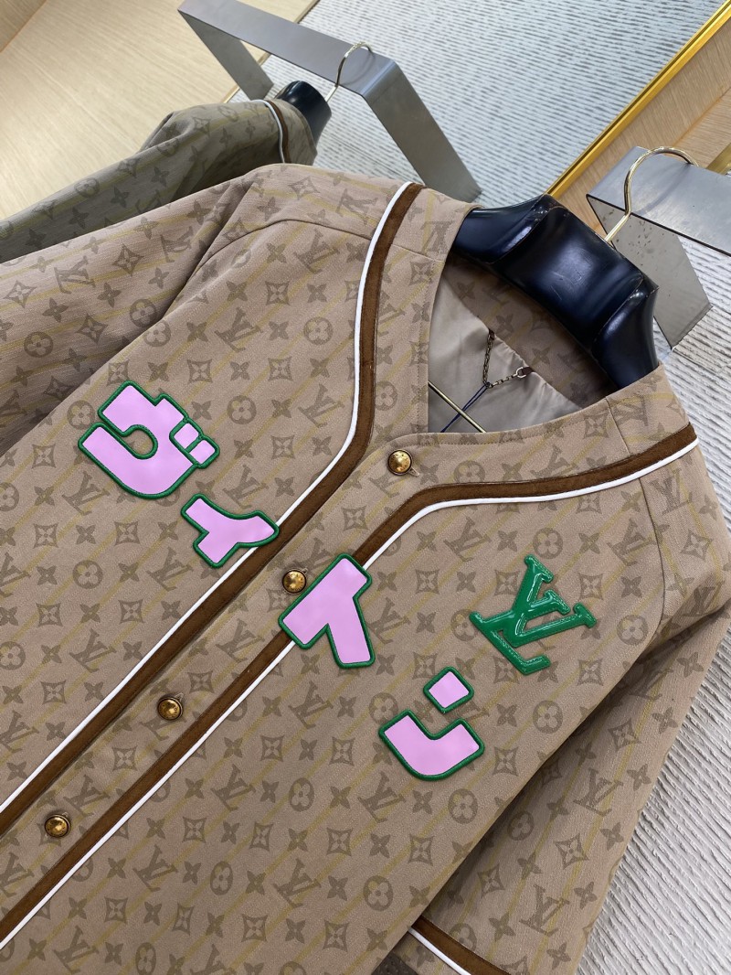 LV Collarless Logo Jacquard Cardigan 6