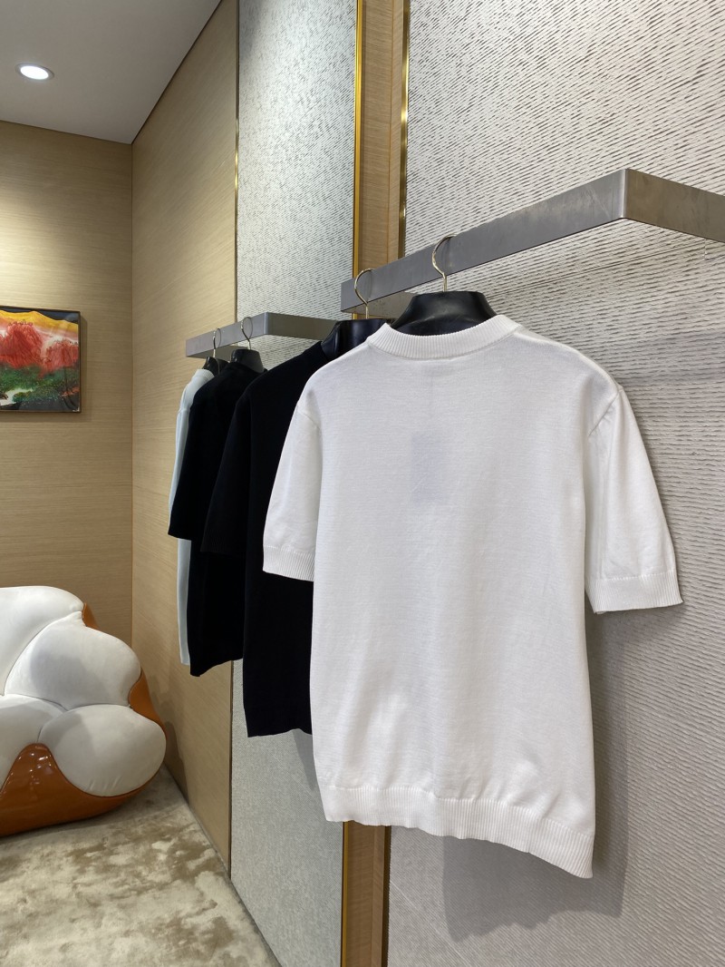 Fendi Double F Metallic Logo Wool Knit Short Sleeve Black 3