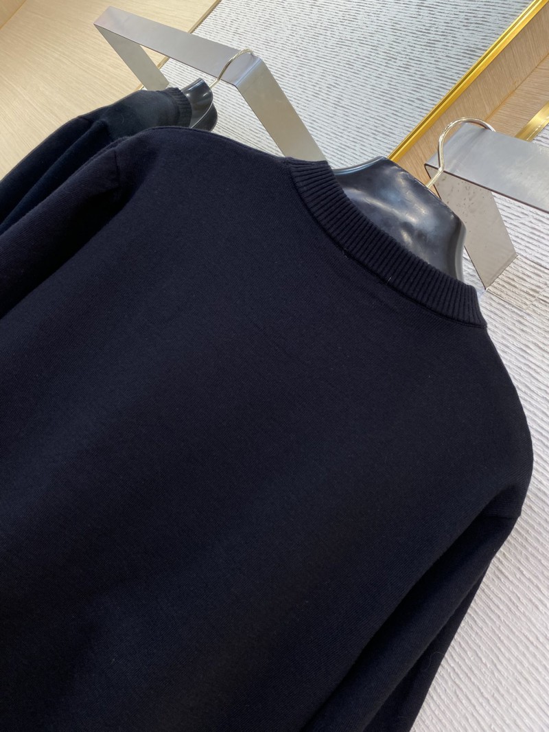 Fendi Double F Metallic Logo Wool Knit Short Sleeve Black 7