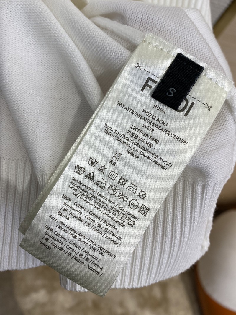 Fendi Double F Metallic Logo Wool Knit Short Sleeve Black 8