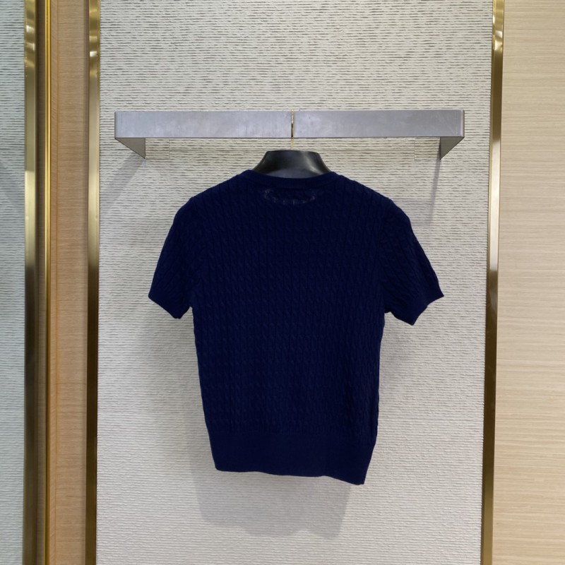 Miu Miu appliqu??d logo knit short sleeve 1