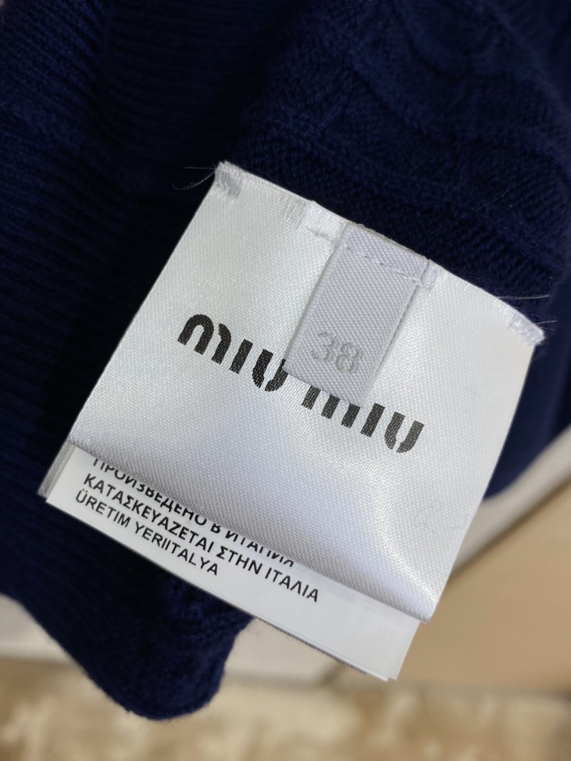 Miu Miu appliqu??d logo knit short sleeve 8