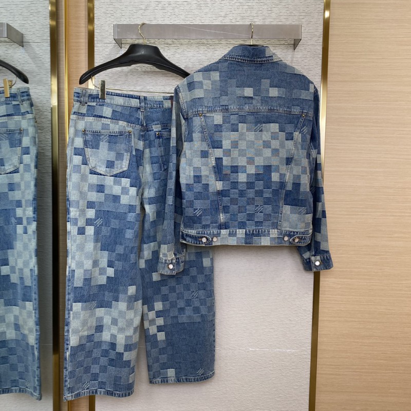 LV Mosaic Denim Jacket Coat 1