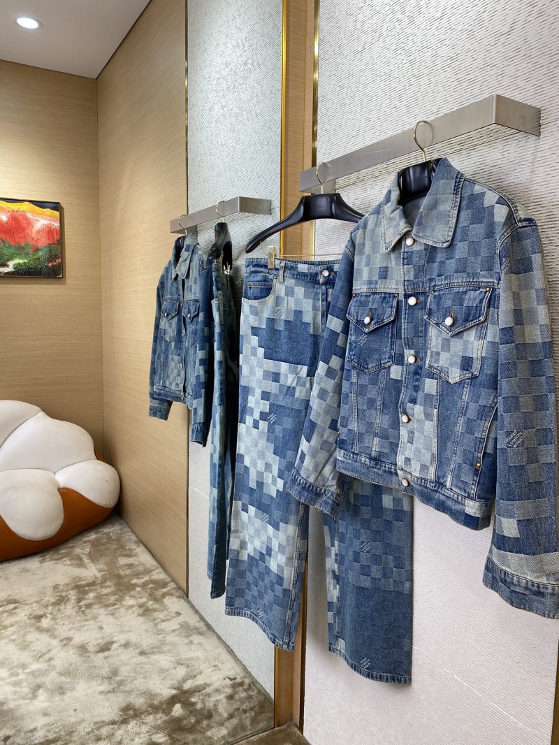 LV Mosaic Denim Jacket Coat 2