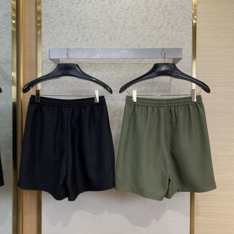 Gucci Jacquard Drawstring Casual Shorts Green 1