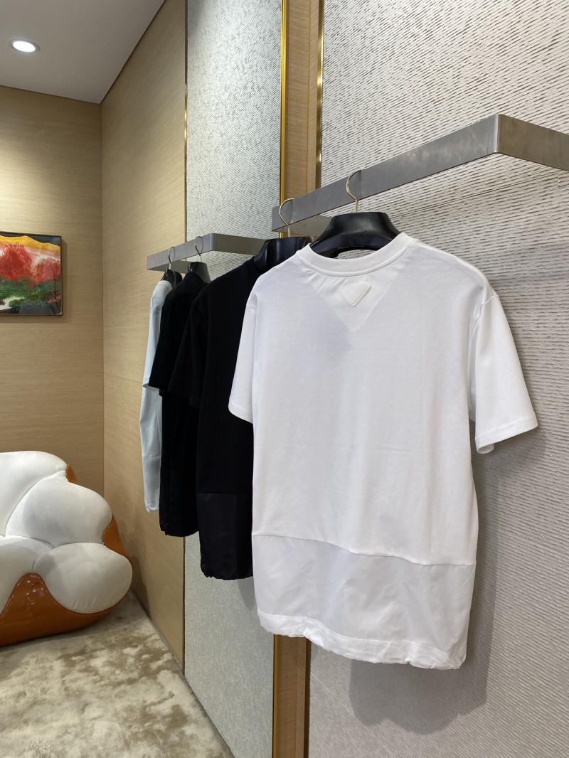 Prada Patchwork Short Sleeve T-Shirt White 3