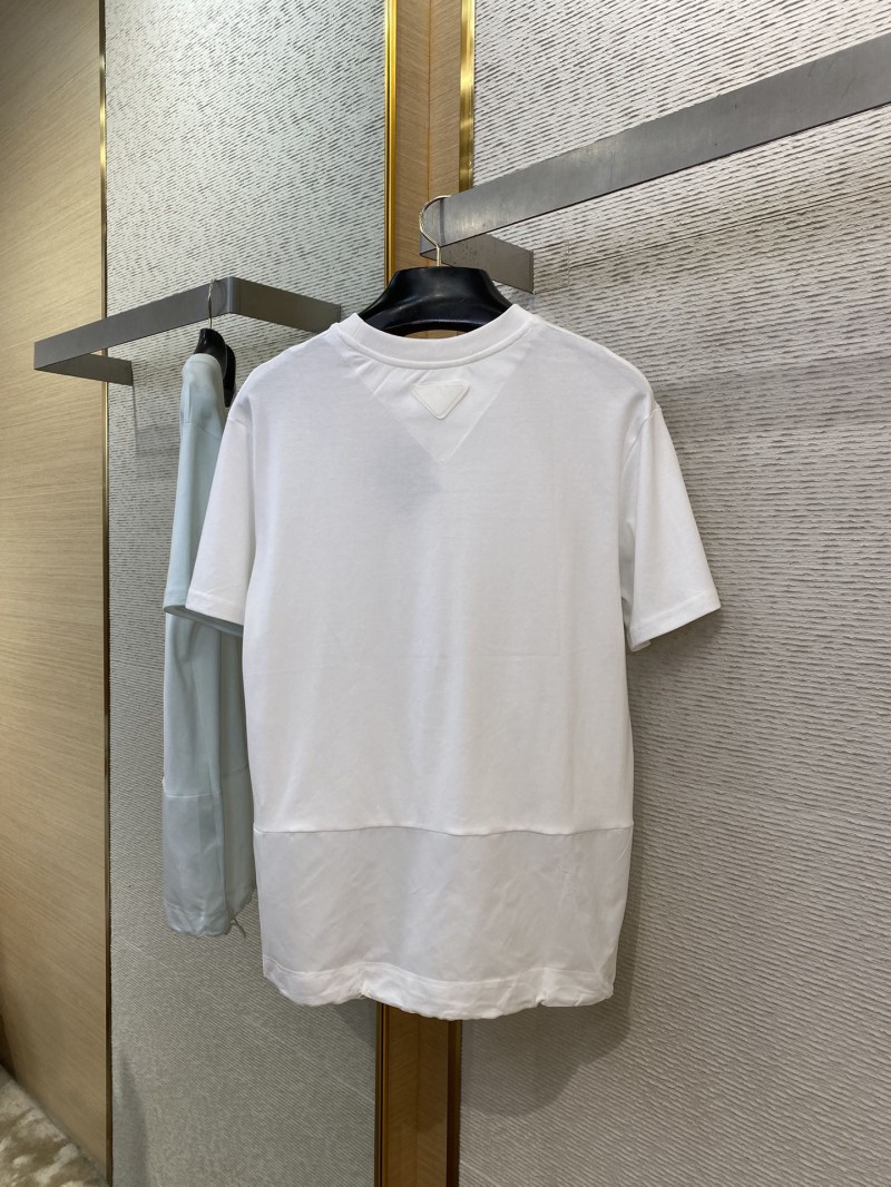 Prada Patchwork Short Sleeve T-Shirt White 6