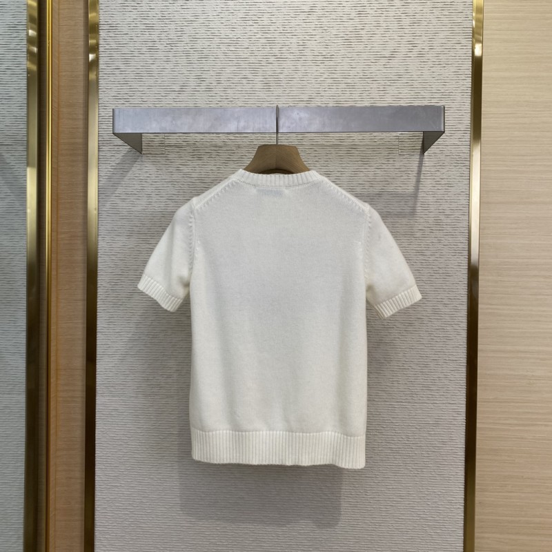 Dior Butterfly Appliqué Knit Short Sleeve T-Shirt 1