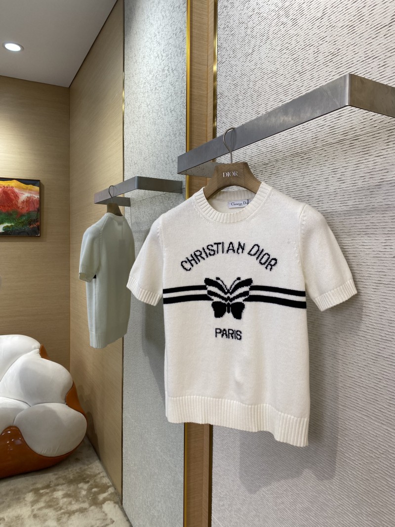 Dior Butterfly Appliqué Knit Short Sleeve T-Shirt 2