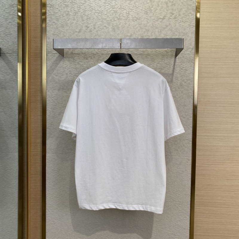 Bottega Veneta White Rabbit Print Short Sleeve T-Shirt 1
