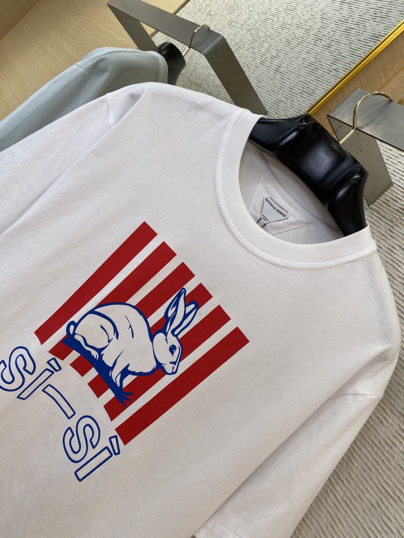 Bottega Veneta White Rabbit Print Short Sleeve T-Shirt 5