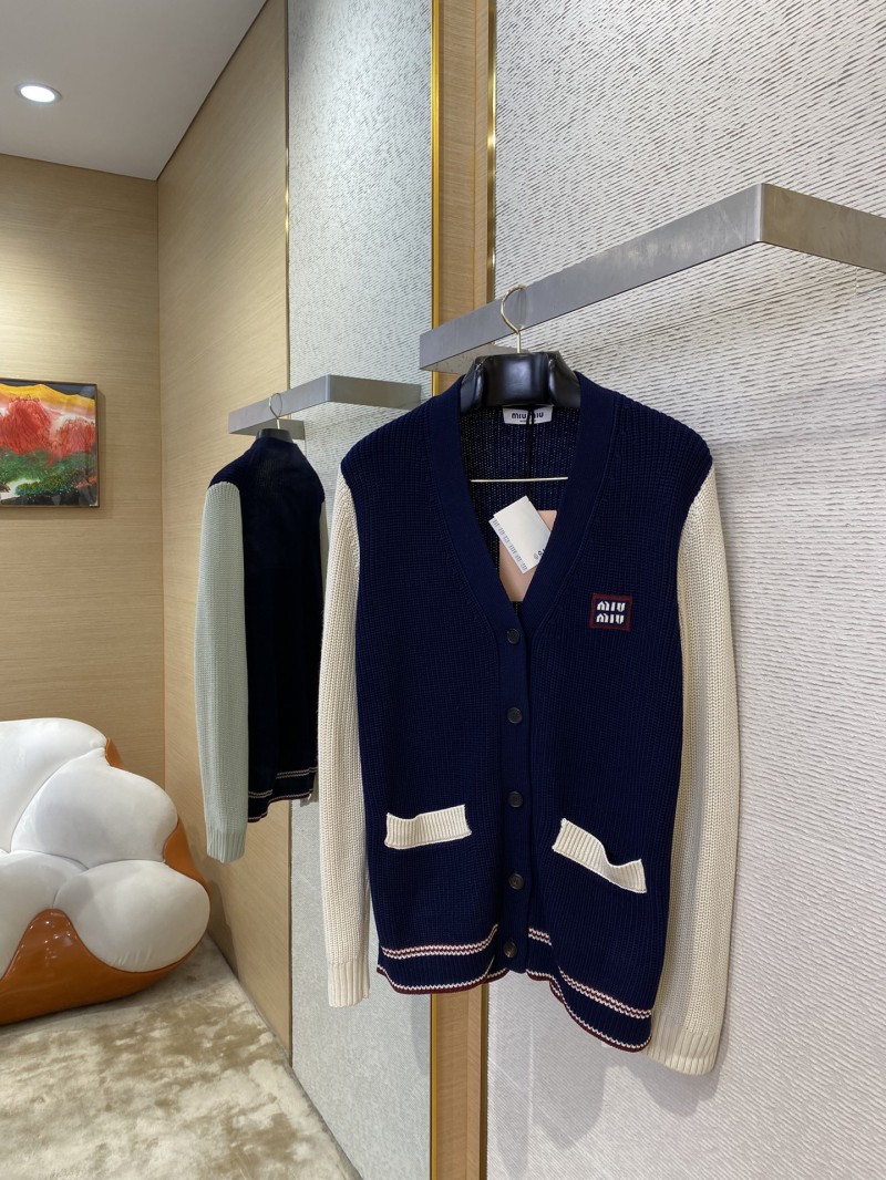 Miu Miu Appliqu?? Embroidery Colour Block Knit Cardigan 2