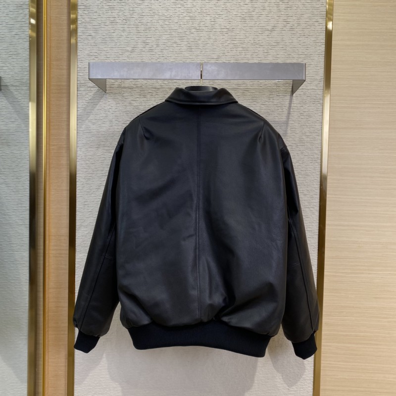 Balenciaga 3M Embroidered Leather Jacket Coat 1