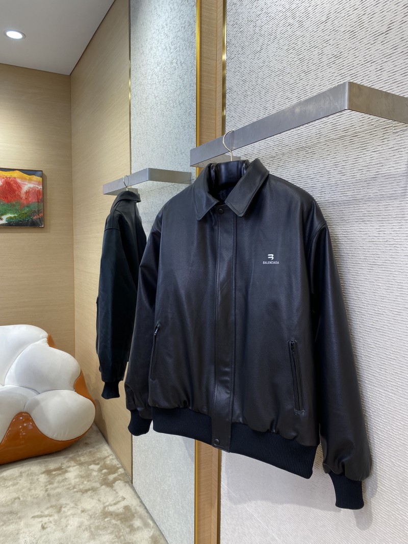 Balenciaga 3M Embroidered Leather Jacket Coat 2