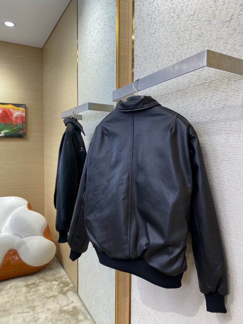 Balenciaga 3M Embroidered Leather Jacket Coat 3