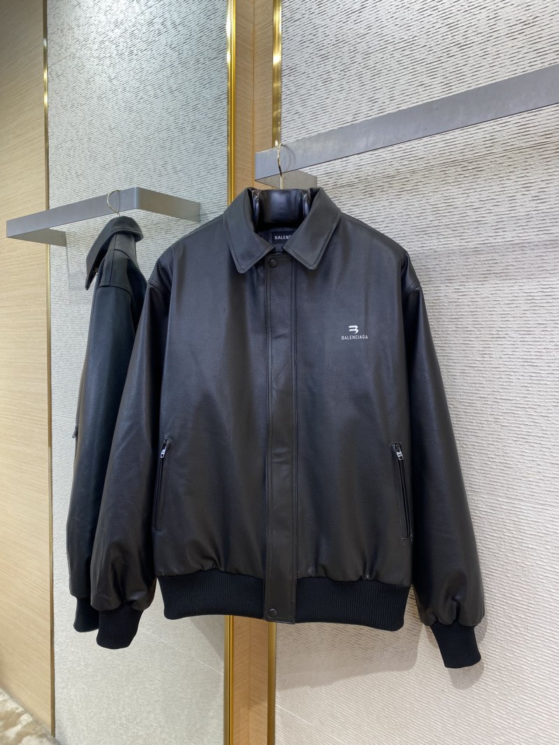 Balenciaga 3M Embroidered Leather Jacket Coat 4