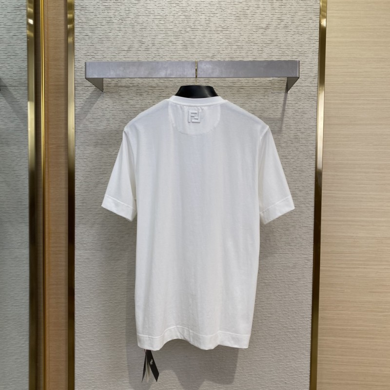 Fendi Fries Embroidered Short Sleeve T-Shirt 1