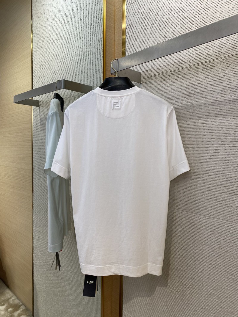 Fendi Fries Embroidered Short Sleeve T-Shirt 6