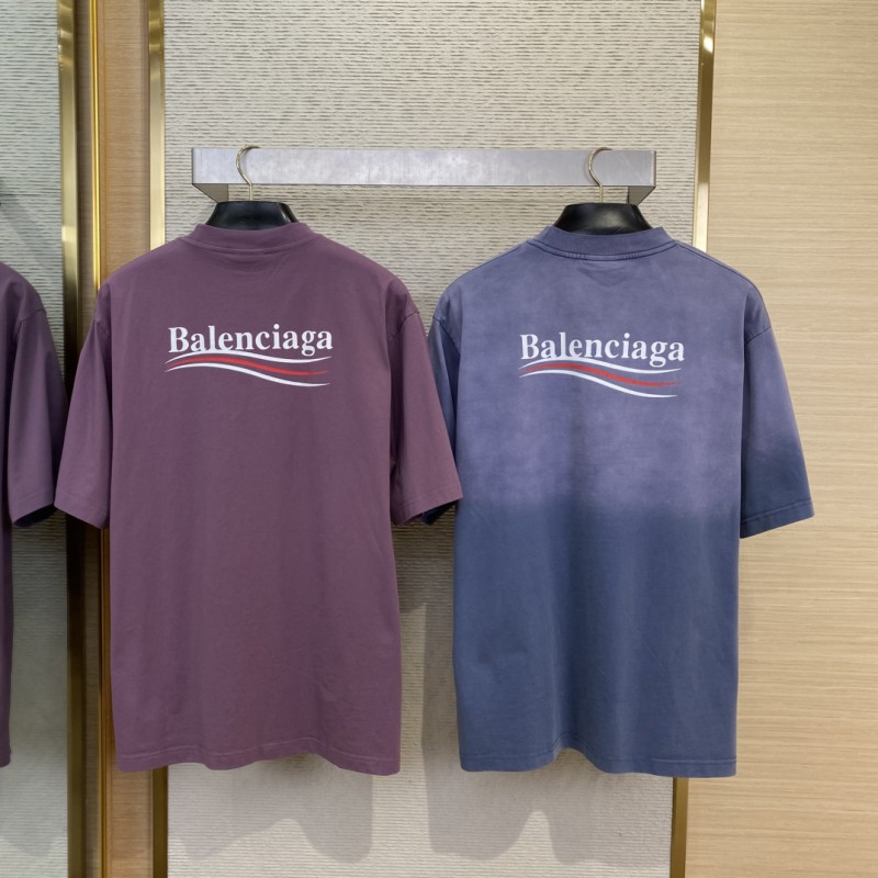 Balenciaga Coke Wave Print Short Sleeve T-Shirt Purple 1