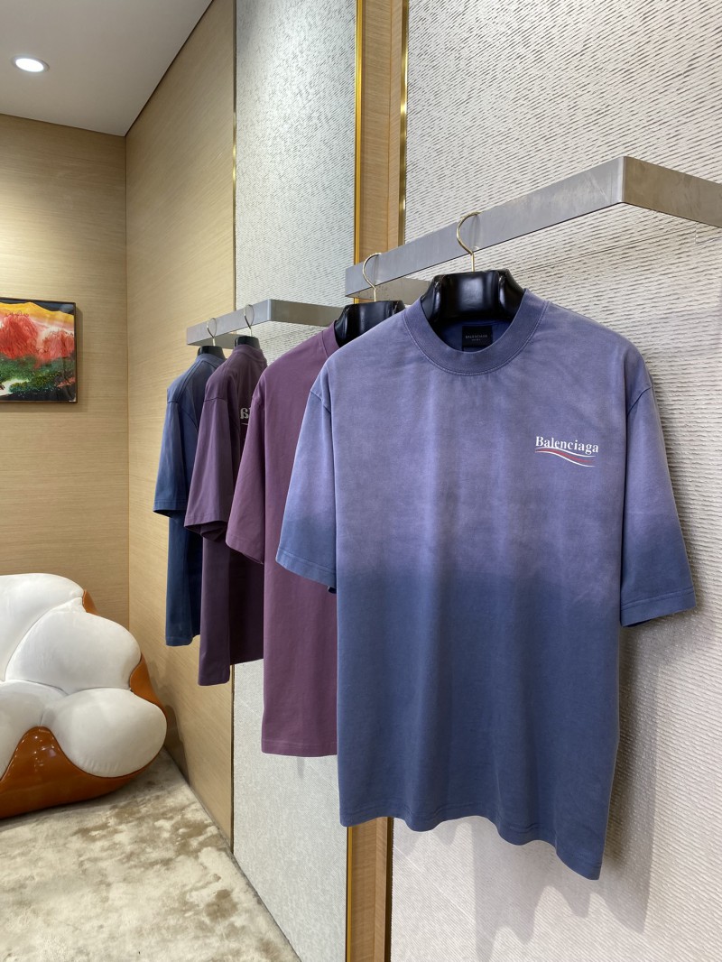 Balenciaga Coke Wave Print Short Sleeve T-Shirt Purple 2