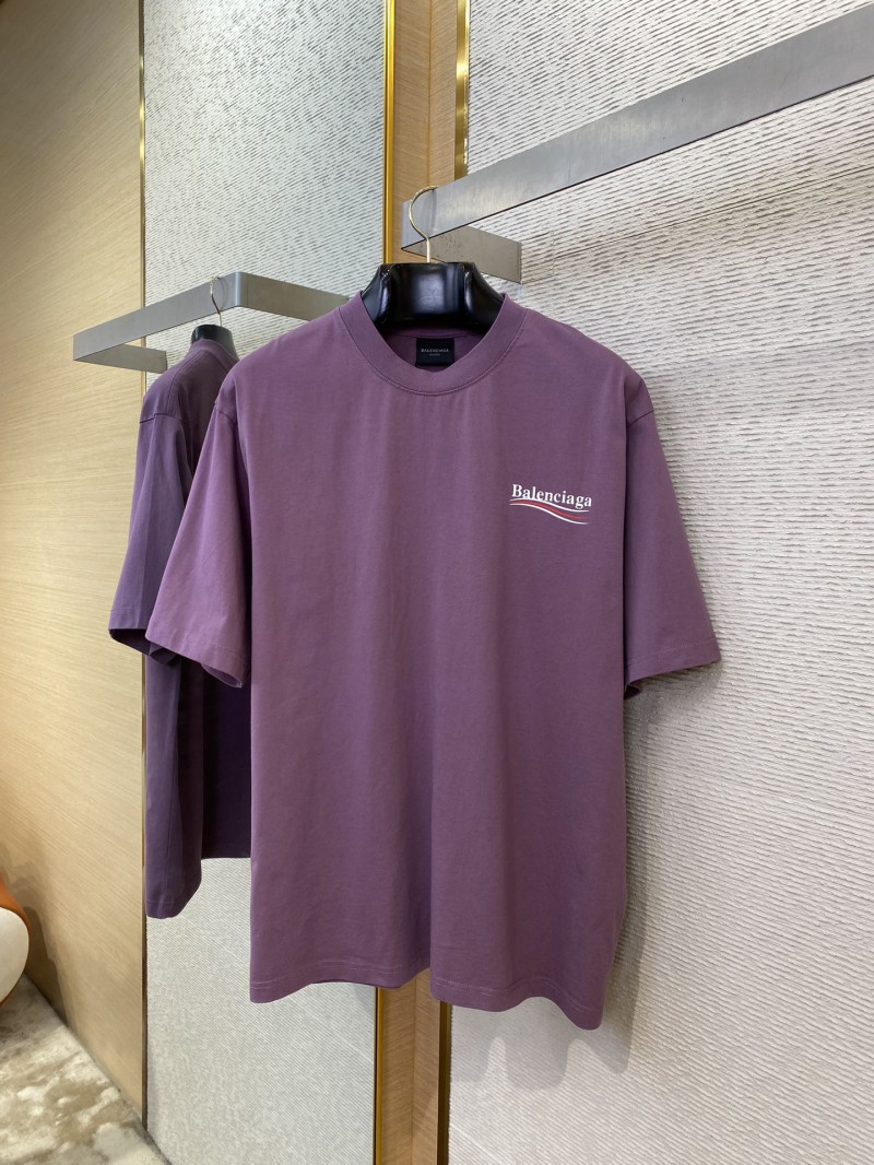 Balenciaga Coke Wave Print Short Sleeve T-Shirt Purple 4