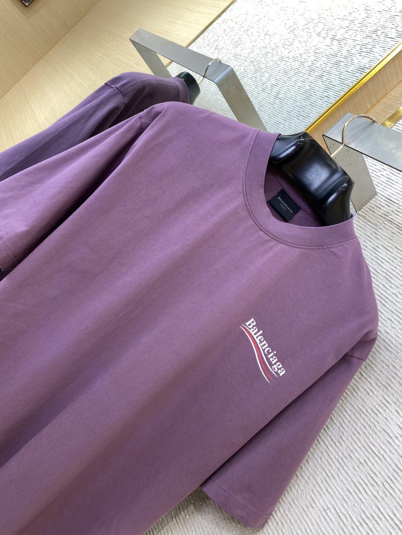 Balenciaga Coke Wave Print Short Sleeve T-Shirt Purple 5