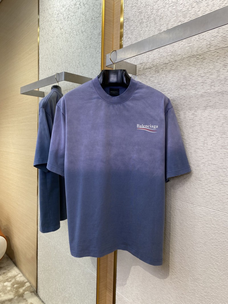 Balenciaga Coke Wave Print Short Sleeve T-Shirt Blue 4