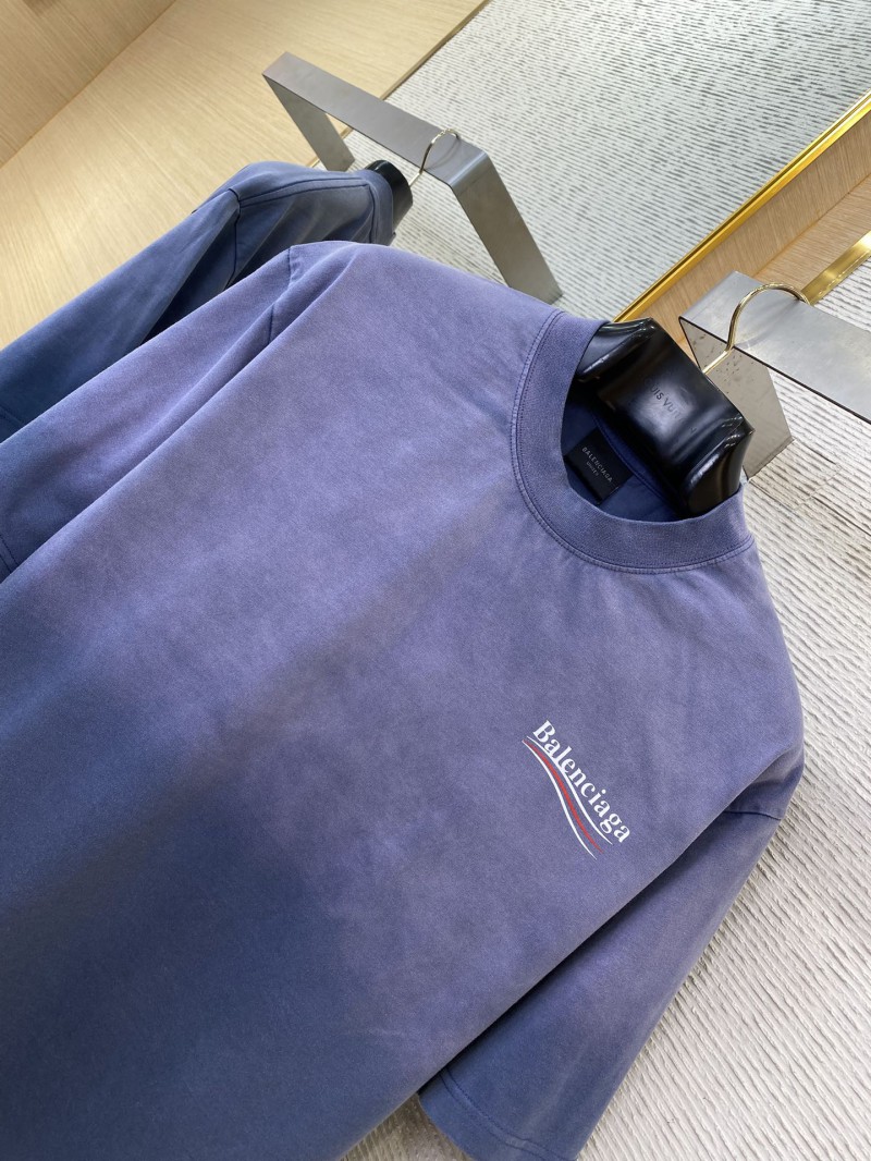 Balenciaga Coke Wave Print Short Sleeve T-Shirt Blue 5