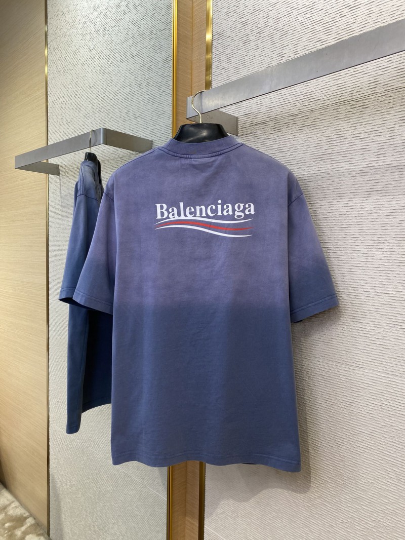 Balenciaga Coke Wave Print Short Sleeve T-Shirt Blue 6