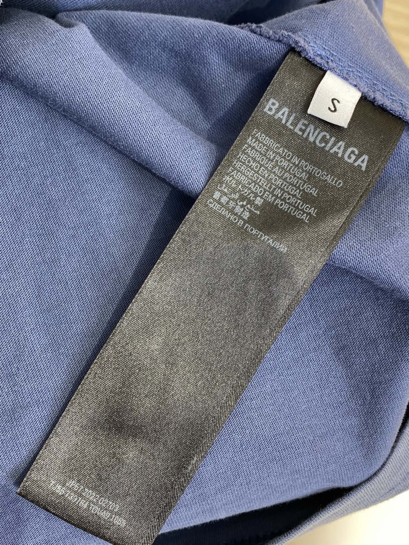 Balenciaga Coke Wave Print Short Sleeve T-Shirt Blue 8