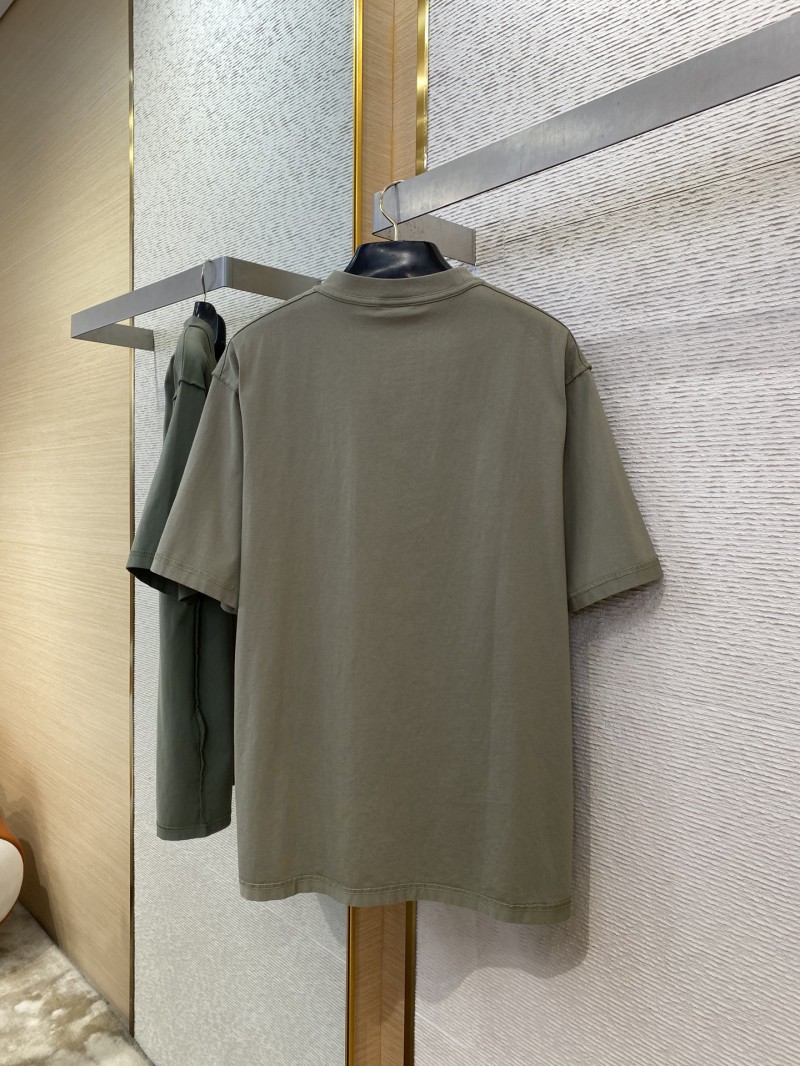 Balenciaga Letter Embroidered Short Sleeve T-Shirt Green 6